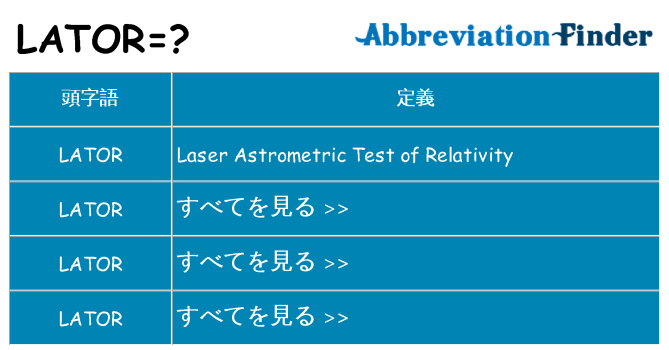 lator は何の略します。