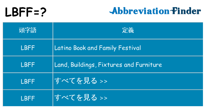 lbff は何の略します。