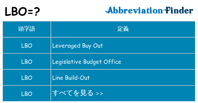 lbo は何の略します。