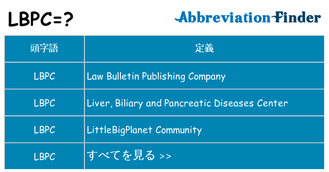 lbpc は何の略します。