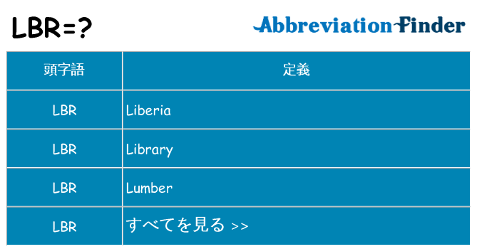 lbr は何の略します。
