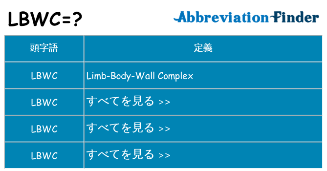 lbwc は何の略します。