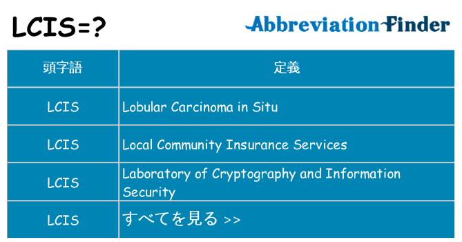 lcis は何の略します。