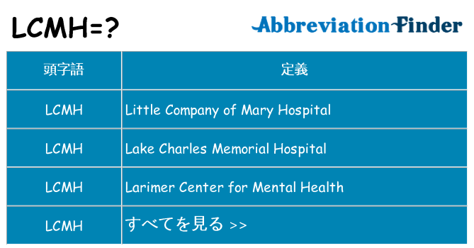 lcmh は何の略します。