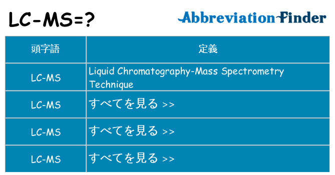 lc-ms は何の略します。
