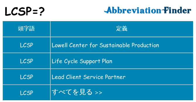 lcsp は何の略します。