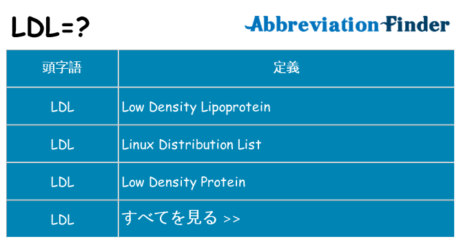 ldl は何の略します。