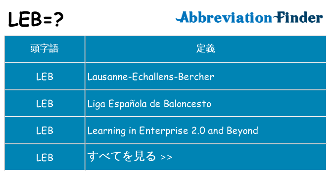 leb は何の略します。