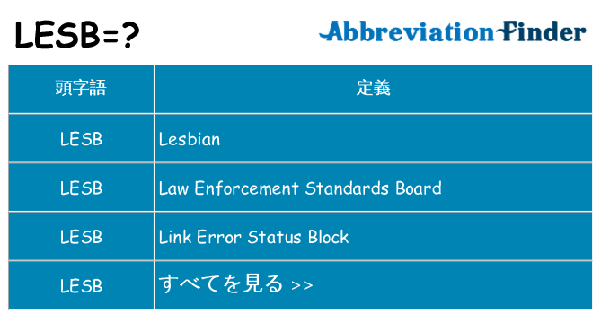 lesb は何の略します。