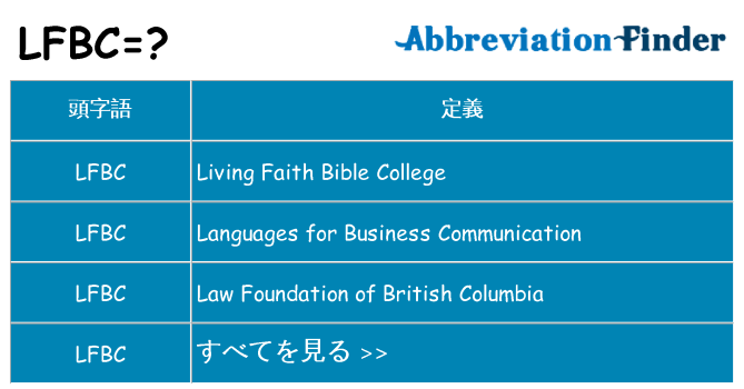 lfbc は何の略します。