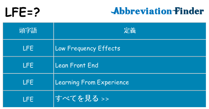 lfe は何の略します。