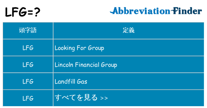 lfg は何の略します。