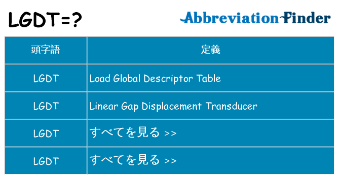 lgdt は何の略します。