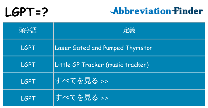 lgpt は何の略します。