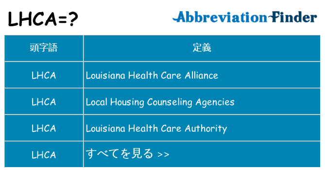 lhca は何の略します。