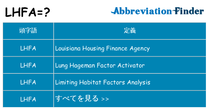 lhfa は何の略します。