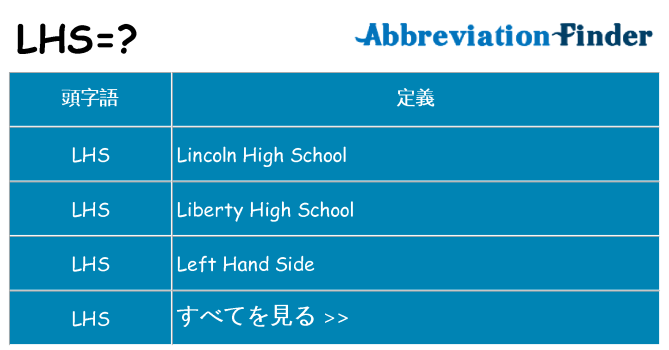 lhs は何の略します。