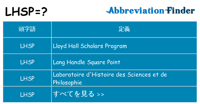 lhsp は何の略します。