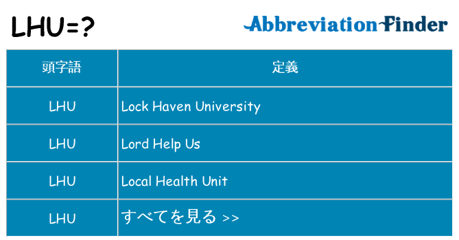 lhu は何の略します。
