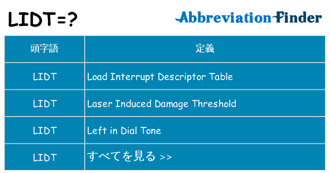 lidt は何の略します。
