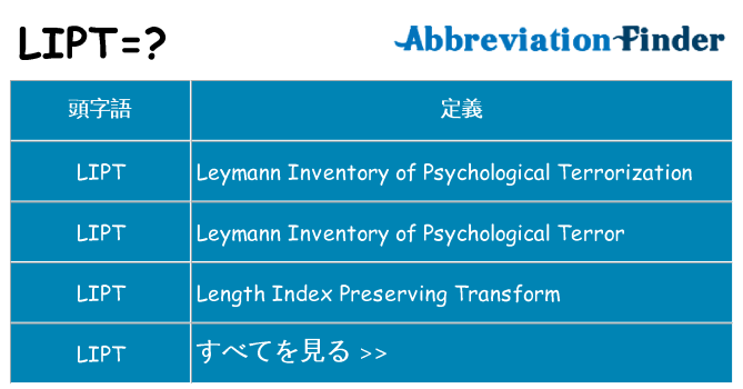 lipt は何の略します。