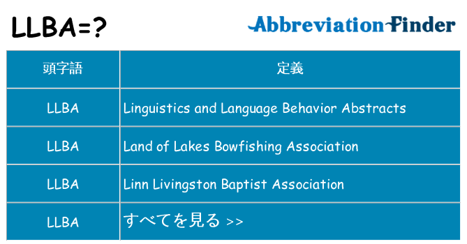 llba は何の略します。