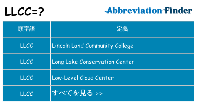 llcc は何の略します。