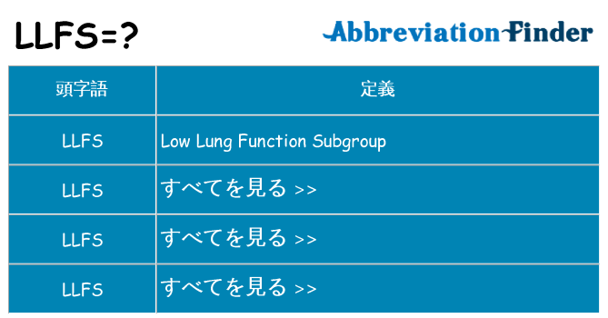 llfs は何の略します。