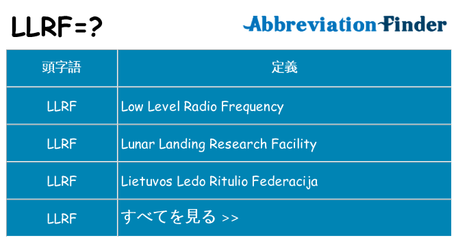 llrf は何の略します。