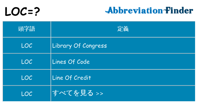 loc は何の略します。
