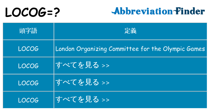 locog は何の略します。