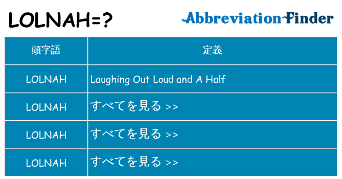lolnah は何の略します。
