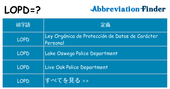 lopd は何の略します。
