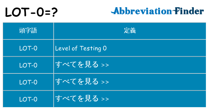 lot-0 は何の略します。