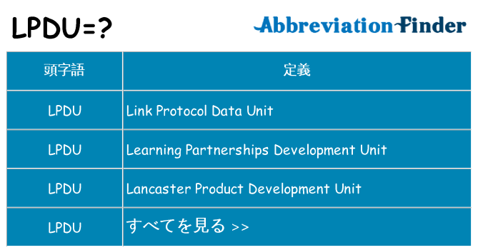 lpdu は何の略します。