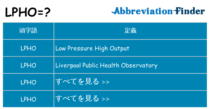 lpho は何の略します。