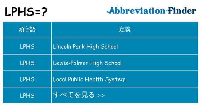 lphs は何の略します。