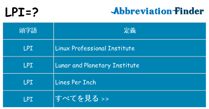 lpi は何の略します。