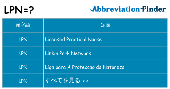 lpn は何の略します。