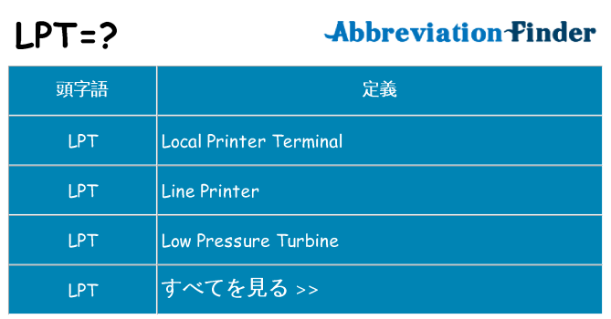 lpt は何の略します。