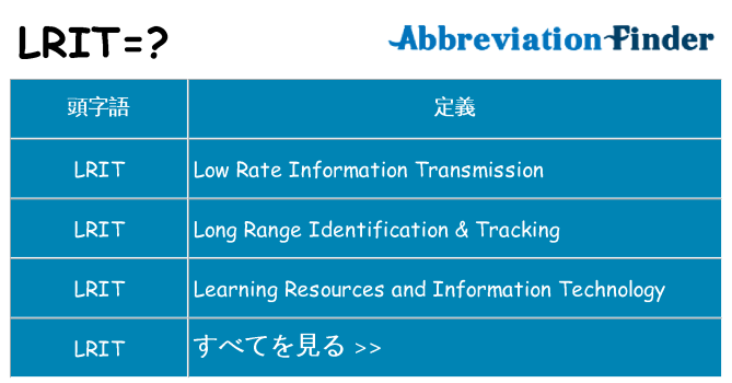 lrit は何の略します。