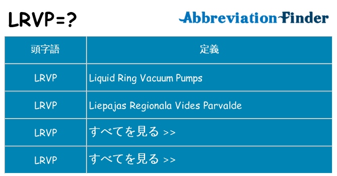 lrvp は何の略します。