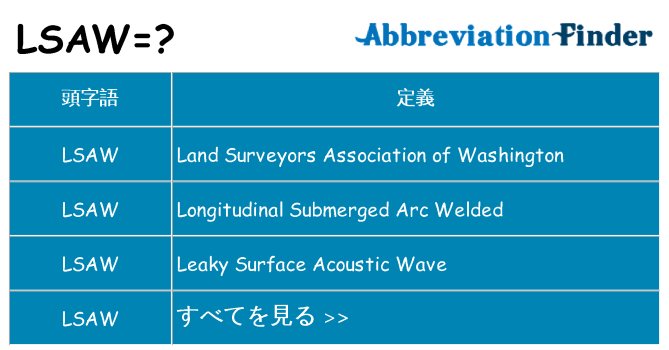lsaw は何の略します。