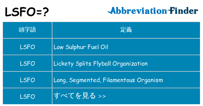 lsfo は何の略します。