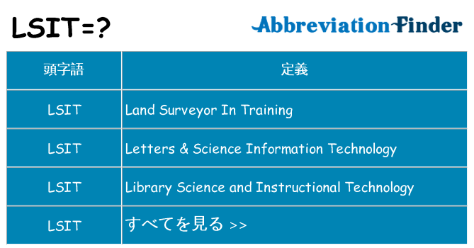 lsit は何の略します。