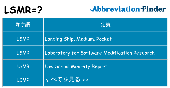 lsmr は何の略します。