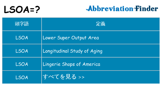 lsoa は何の略します。