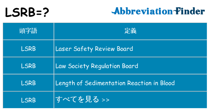 lsrb は何の略します。