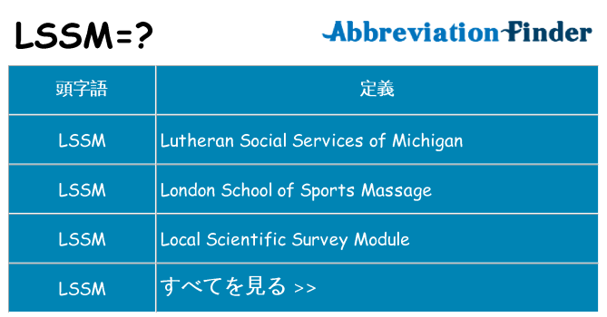 lssm は何の略します。