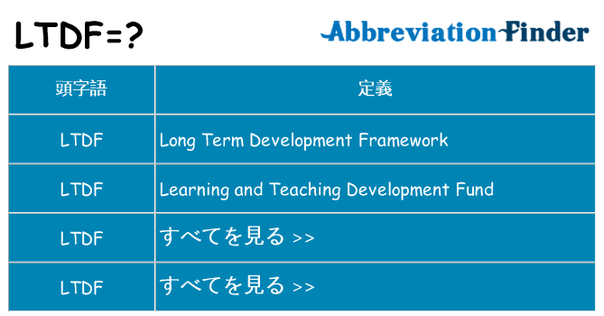 ltdf は何の略します。